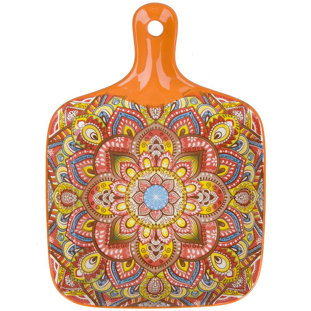 NOUVELLE HOME Arabesque оранжевый Блюдо 0860094 с ручкой 23х14,5х3,5см