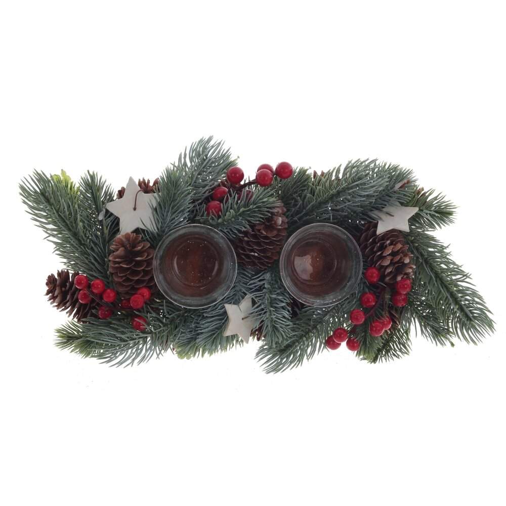 REMECO COLLECTION Подсвечник 808834 Новогодняя композиция 37х17х7см