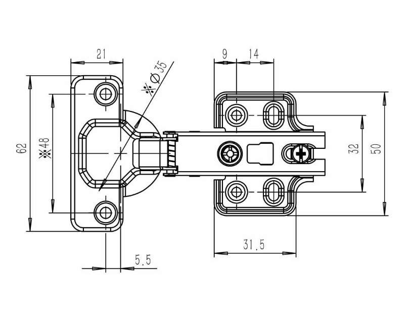 Петля мебельная 3D накладная clip-on с доводчиком SENZA Brava