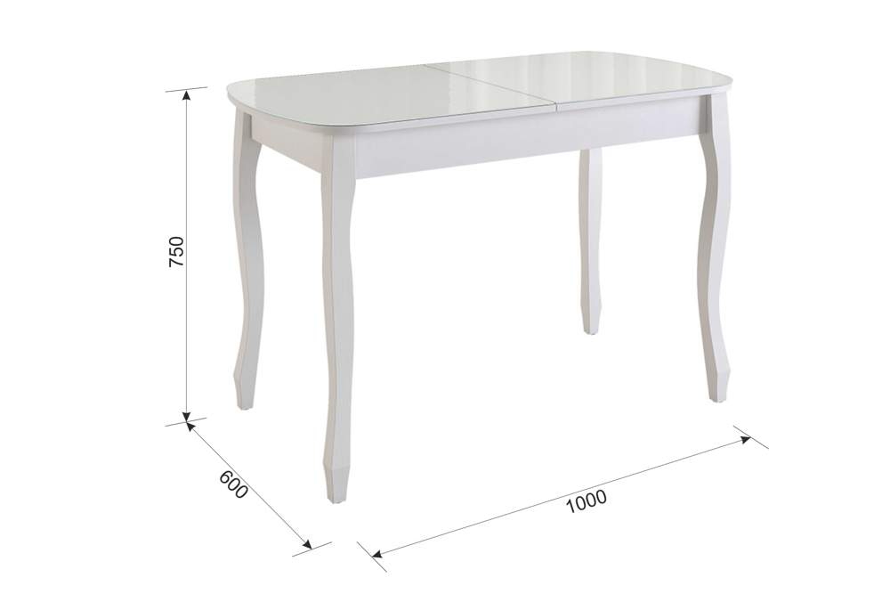 Стол Обеденный Экстра 2  раздвижной  белый/белый