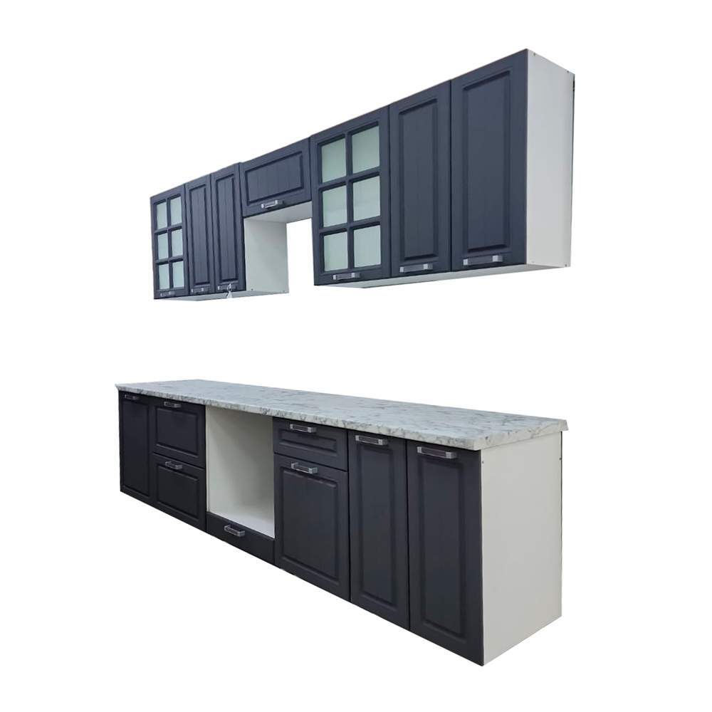 Набор кух/меб. Прованс 2,8м  Графит софт/белый /столешница мрамор итальянский