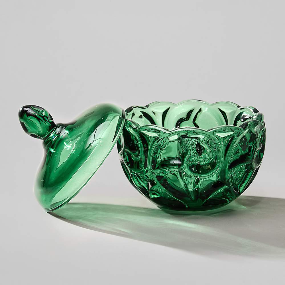 LEFARD Ваза 695-075 Elegia Emerald д/конфет с крышкой 12х12см