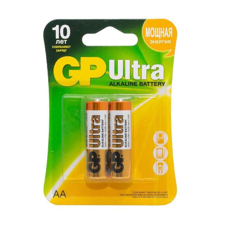 Элемент питания GP Ultra Alkaline LR6 15AU-2CR2 BL2 10633