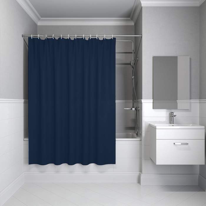Штора д/ванной IDDIS 200*240см  полиэст. синий  BL04P24i11