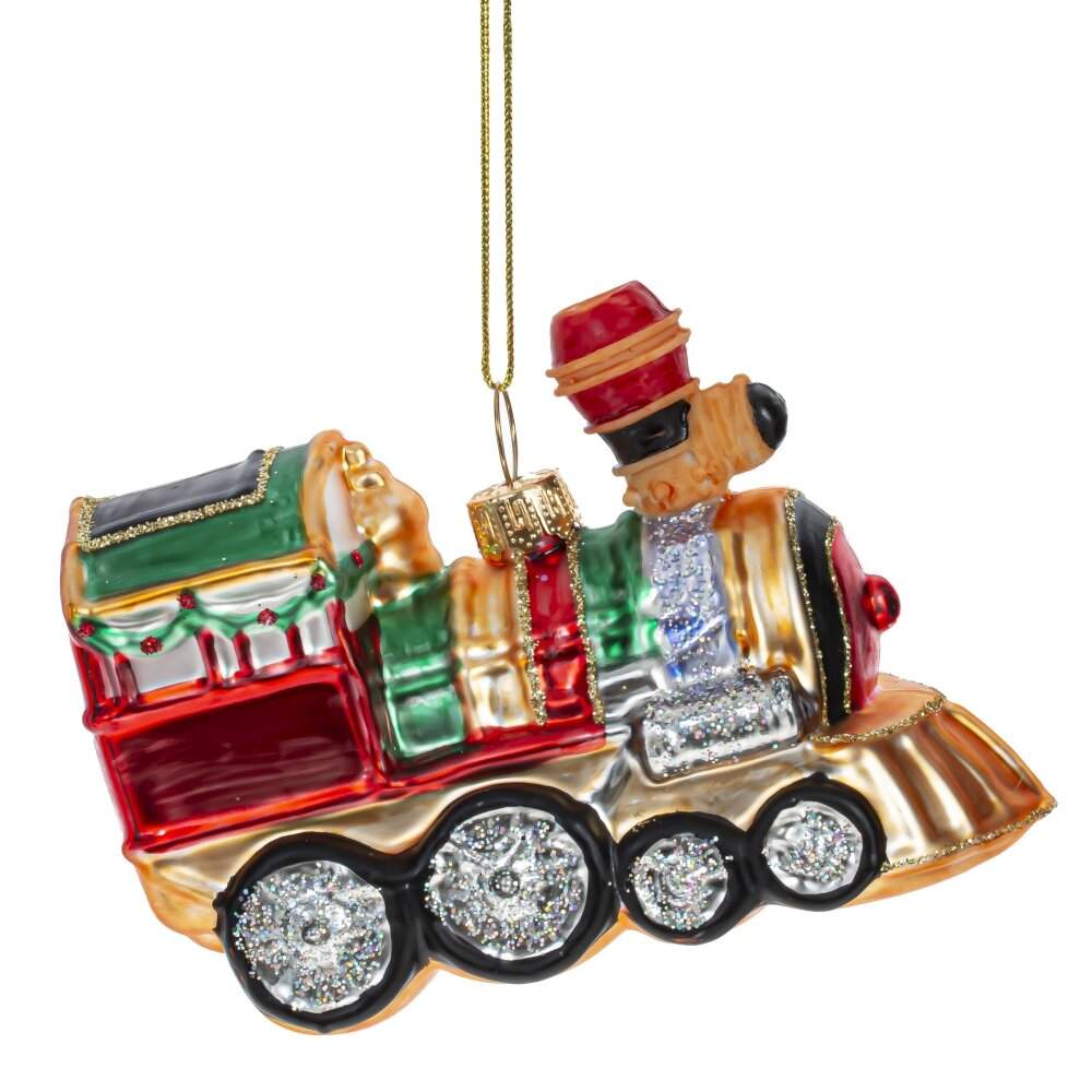 REMECO COLLECTION Игрушка елочная 794463 Паровоз 9,5х4,5х6,5см (стекло)