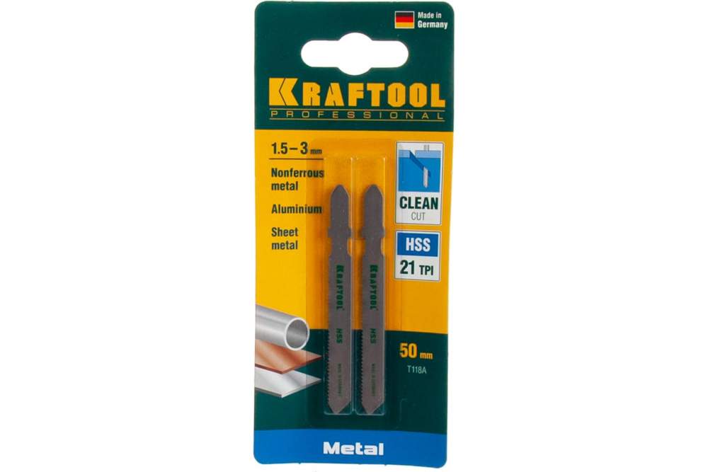 Пилки KRAFTOOL T118G п/металлу HSS  2шт/уп  159551-0,9