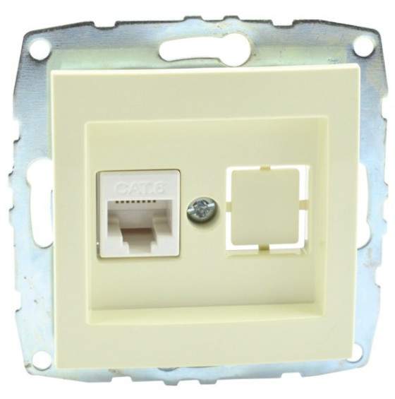 Розетка Mono  500-001705-125  Крем  Комп. RJ45 CAT6  с/п