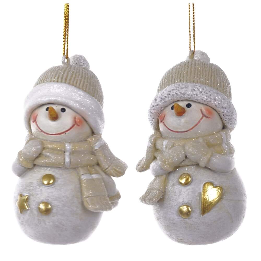 REMECO COLLECTION Украшение 825249 подвесное Снеговик золото 4,5х4,5х8,5см 2 вида (полимер) 