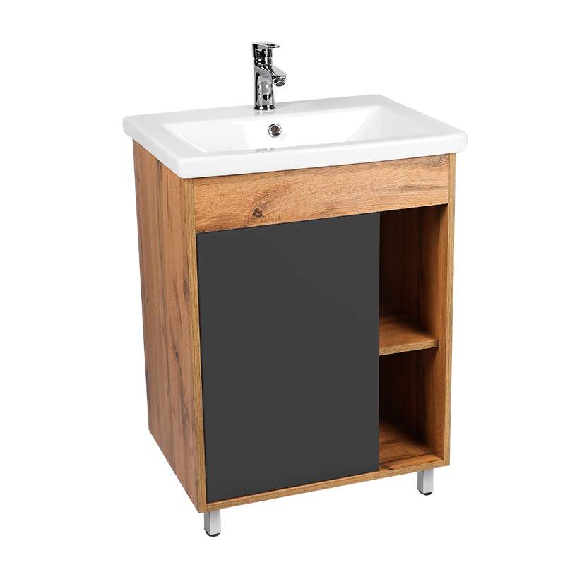 Тумба п/умыв. Бостон 60  1ств.+ раковина COMO 60  Графит