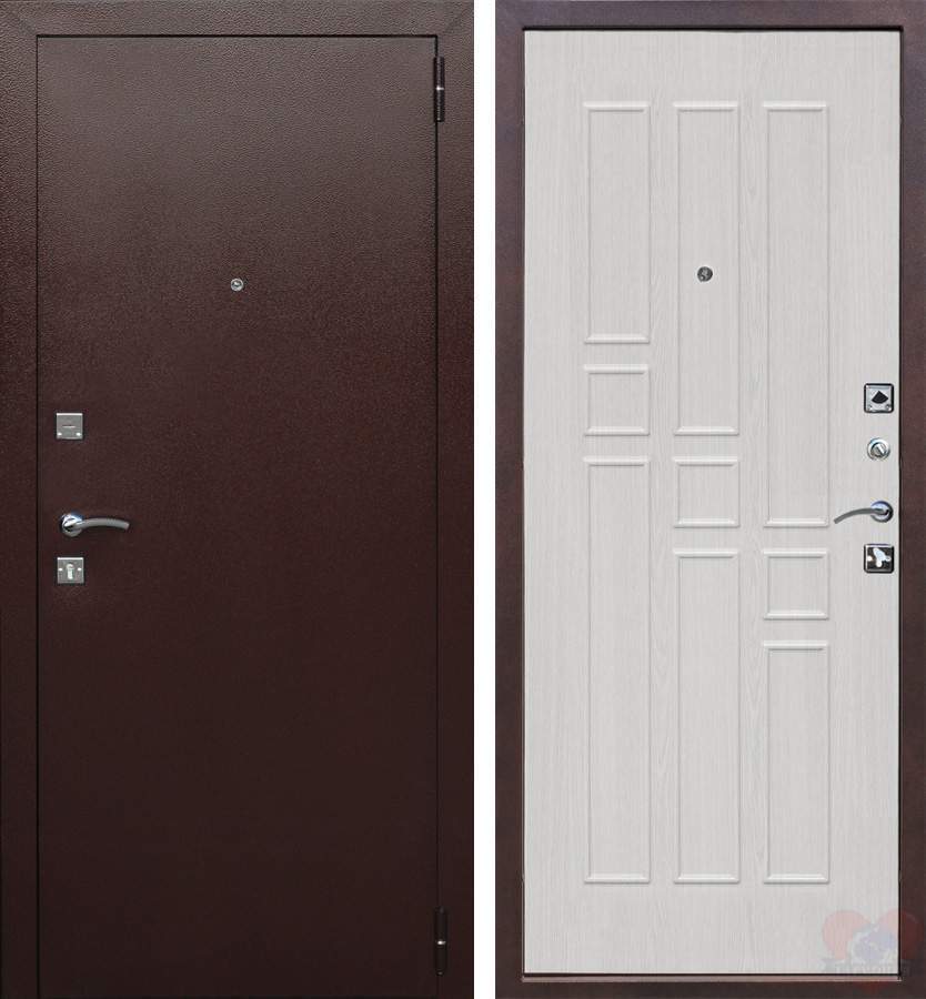 Дверь металлическая Гарда  8мм  Белый ясень  960 R