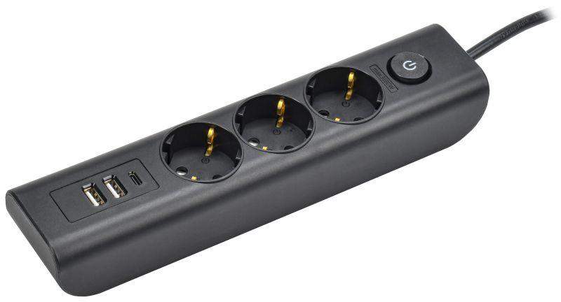 Удлинитель 3х2м с заземл.16А 250В Modern У03В USBх3 пвс 3х1 черн.IEK WYP12-16-03-02-ZKU-K02 1757730