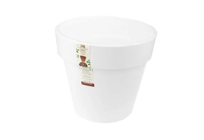 Кашпо Порто 20х19см(3,5л) белый с дренажной вставкой Д1329 (Plast Avenue)
