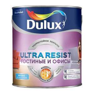 Краска Dulux / Luxium Ultra Resist гостиные и офисы мат.база BW 1л  5584591/5747799
