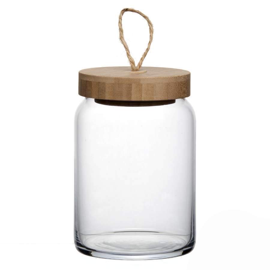 PASABAHCE Банка 43583 Вуди д/сыпучих 860мл с деревянной крышкой 