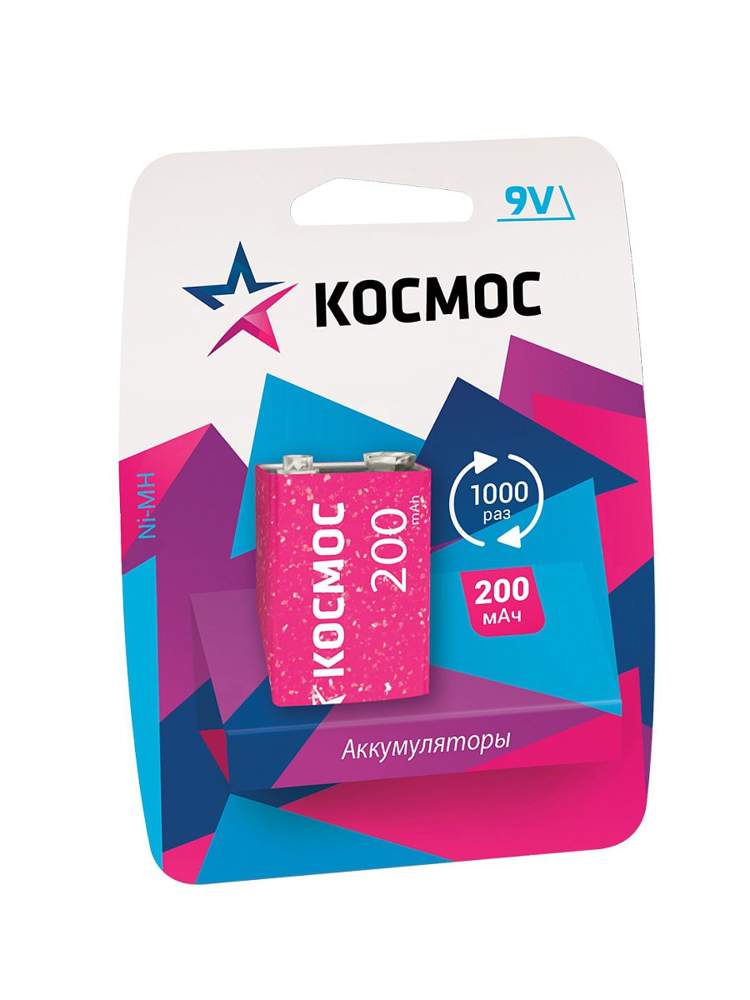 Аккумулятор Космос  КОСNI-MH 6F22    бл/1шт 1102708
