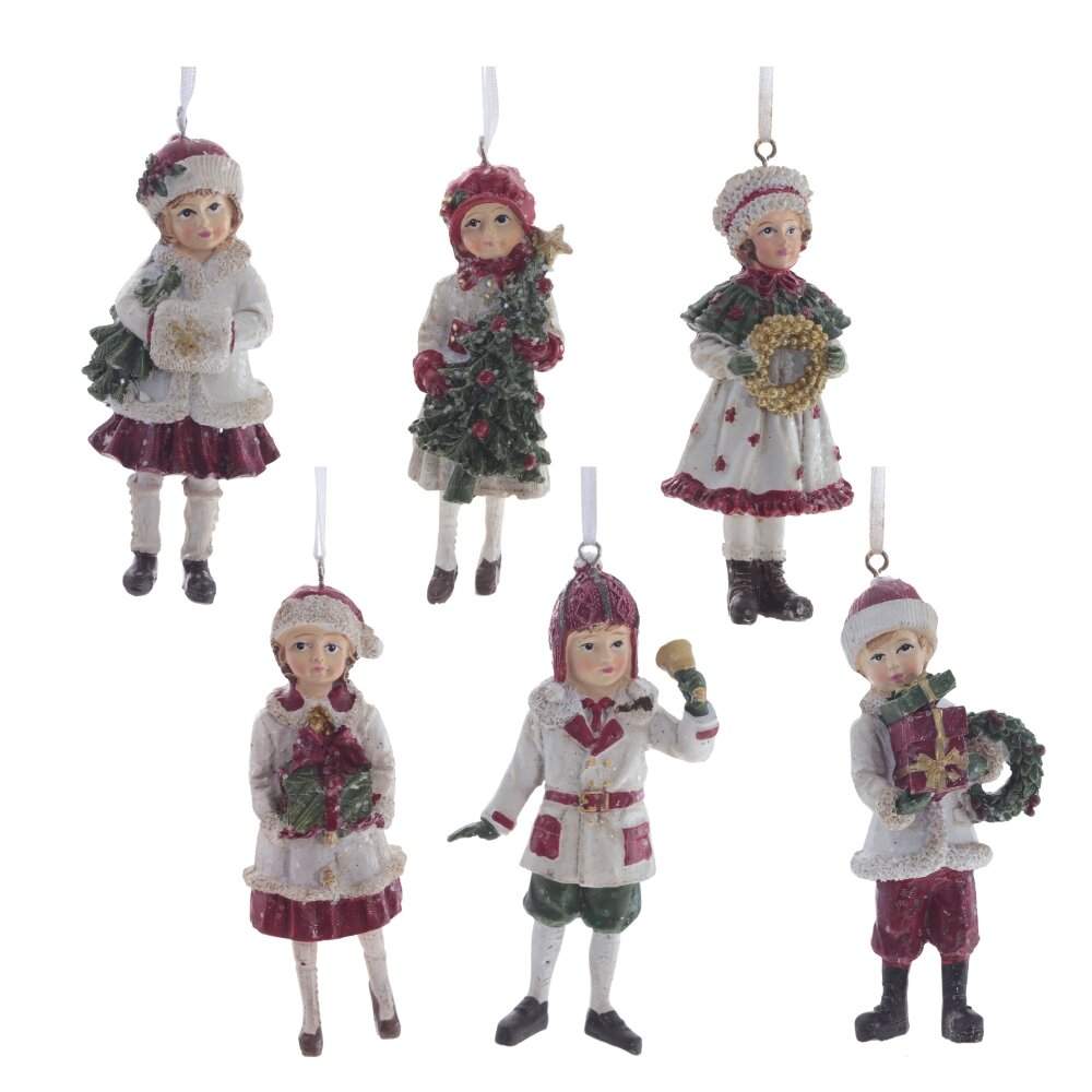 REMECO COLLECTION Украшение 782377 подвесное Дети красный 6х4,5х11,5см 6 видов (полимер)  