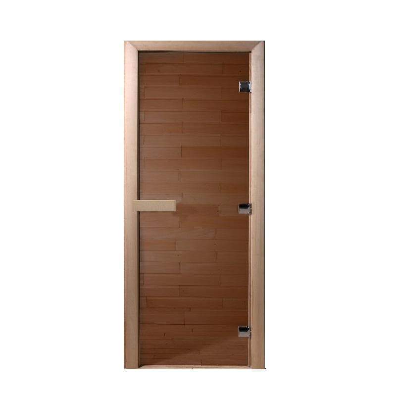 Дверь DoorWood стекло Бронза 190х70см Теплый день 8мм 3 петли Осина