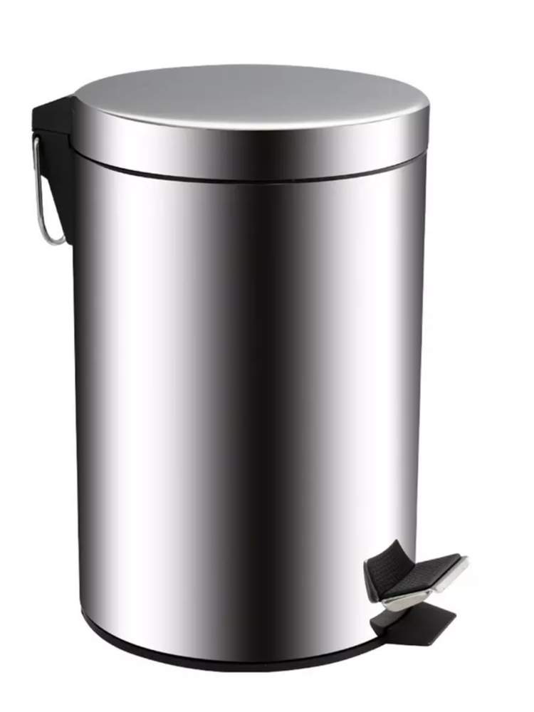 Ведро круглое   7л с пед.  нерж/хром  107