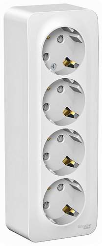 Розетка 4-м ОП BLANCA 16A 250B защ.шт.с заземл.изол.пласт.бел.SchE BLNRA011411