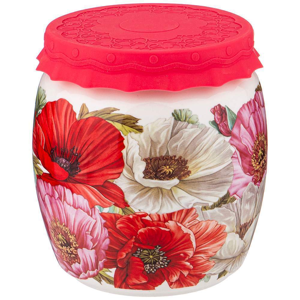 LEFARD Банка 359-806 Маки 1000мл с силиконовой крышкой