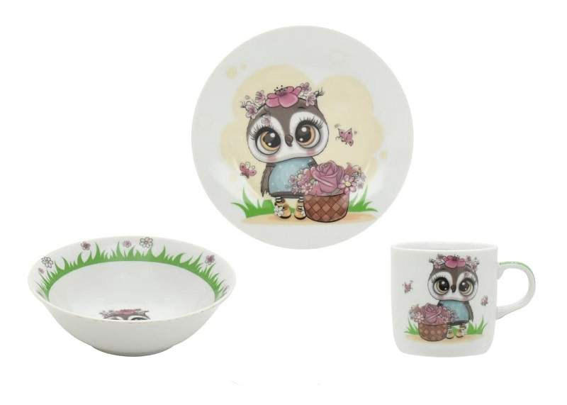 ФОКУС Набор детской посуды Совушка 3пр. 3-640