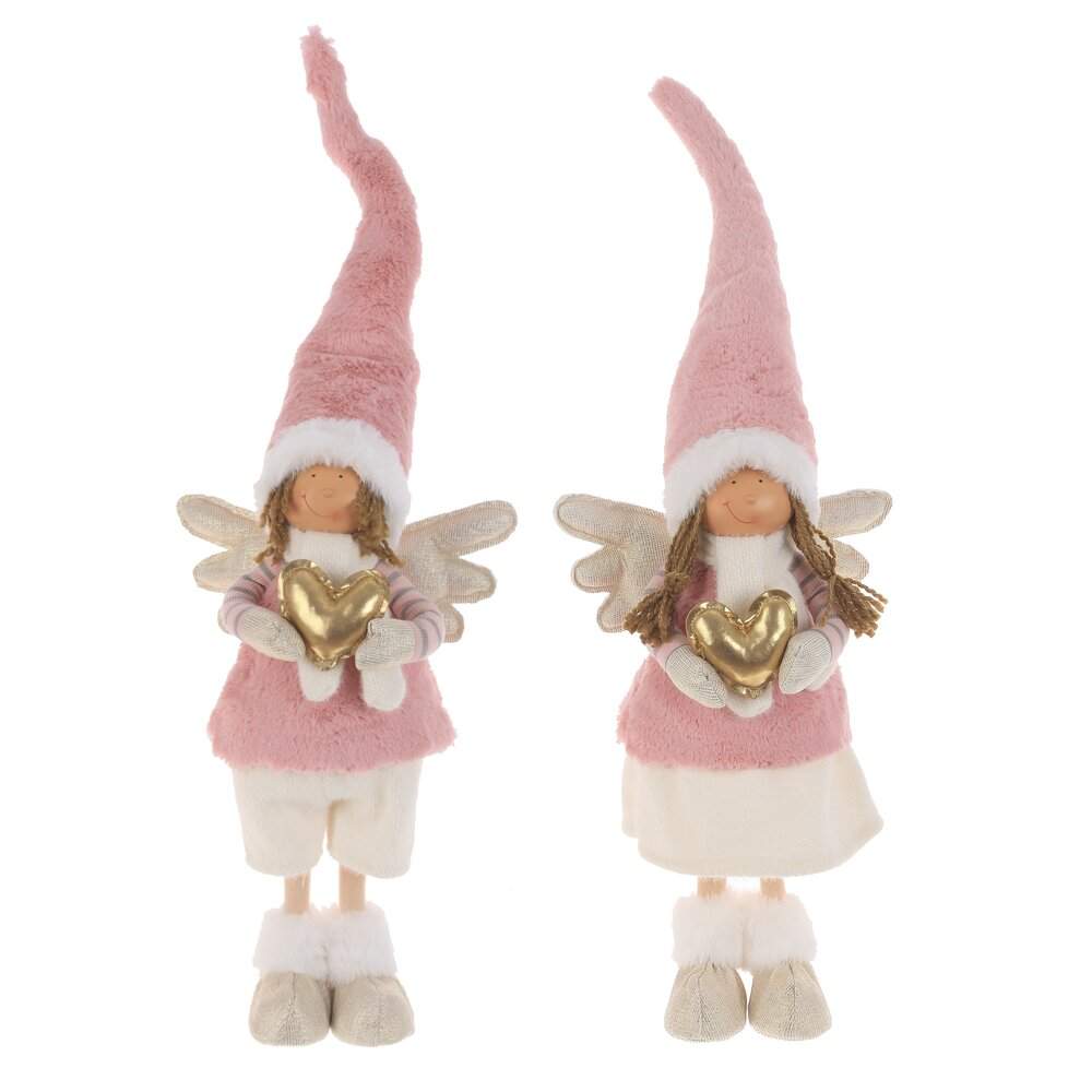 REMECO COLLECTION Игрушка набивная 761768 Ангел Мальчик/Девочка розовый/золото 18х12х50см 2 вида