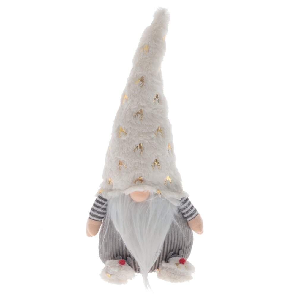 REMECO COLLECTION Игрушка набивная 813368 Гном крем/серый/золото 18х15х47см 