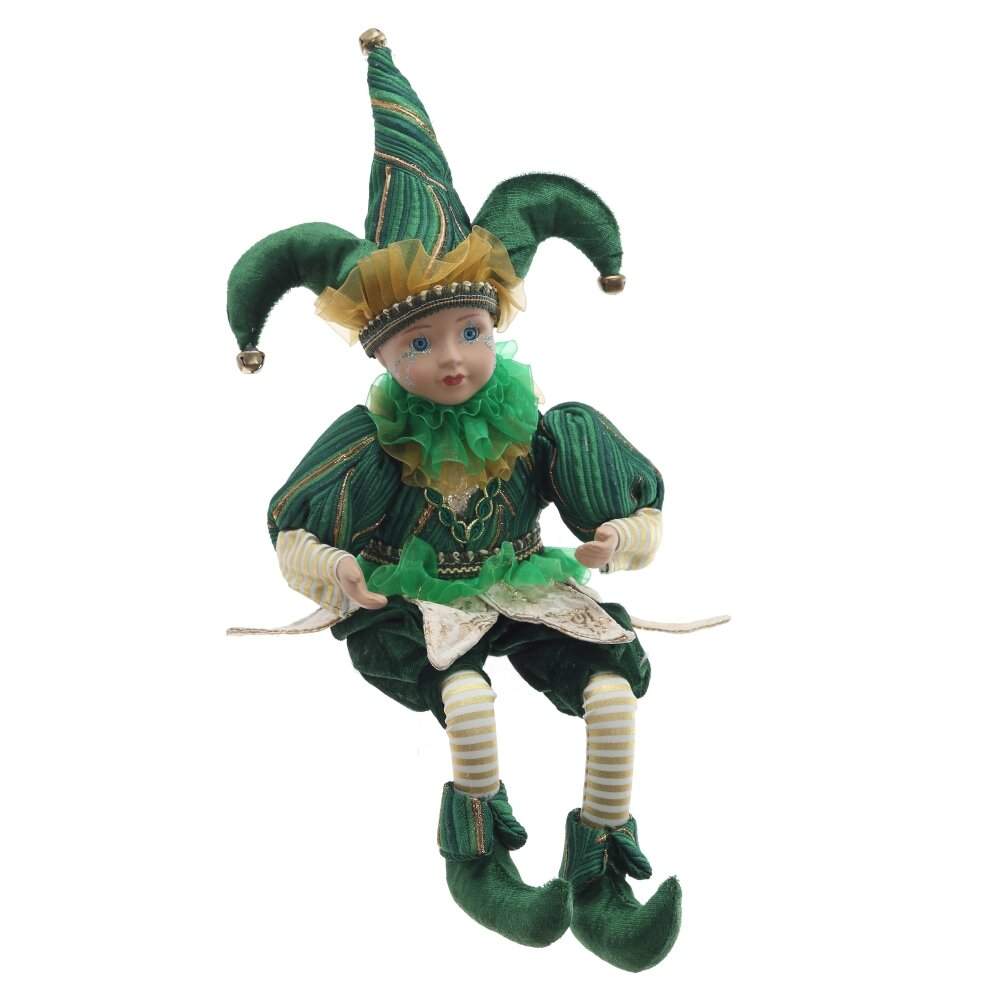 REMECO COLLECTION Игрушка набивная 822869 Клоун (музыка,движение) зеленый/золото 18х14х29/49см 