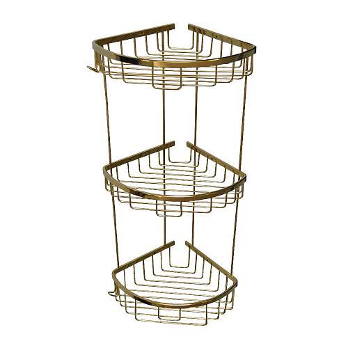 Полочка GFmark угл.овал. тройная-решетка 22см 77256  Золото