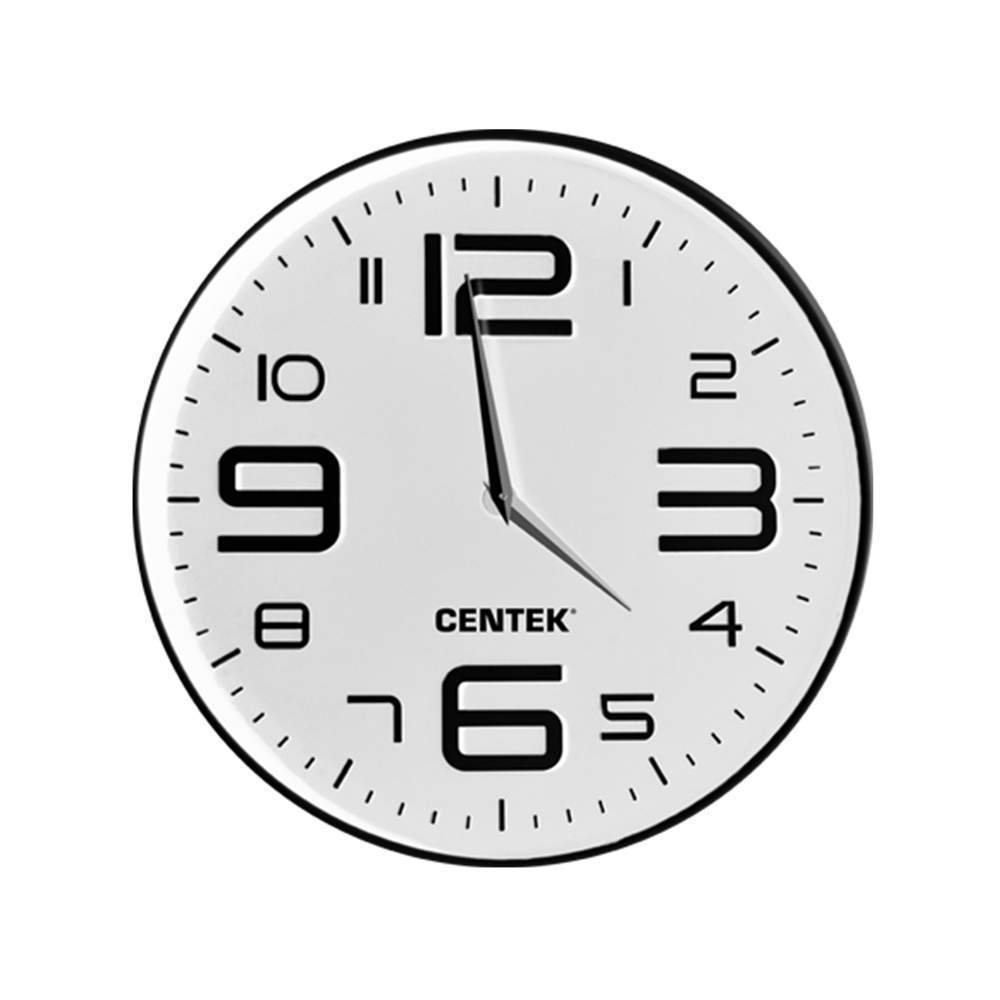 CENTEK Часы CT-7101 White 30см объемные цифры плавный ход