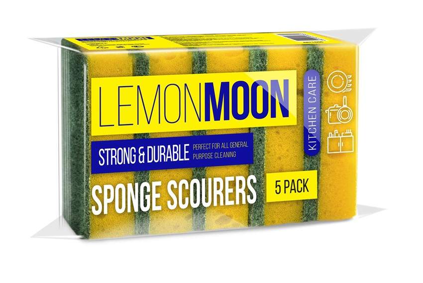 LEMON MOON Набор губок L006 д/посуды 5шт 100х71х29мм абразив TERSO 650