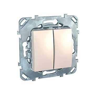 Переключатель SE Unica Беж. 2-кл. (сх.6+6)  MGU5.213.25ZD