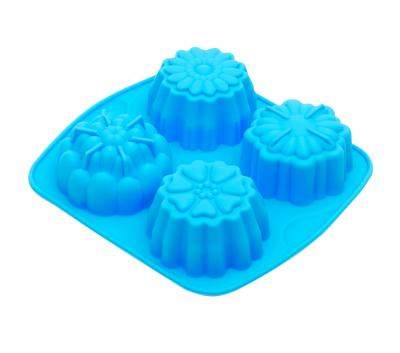 КАТУНЬ Форма КТ-S-322 д/выпечки кексов №1 Ассорти 4 ячейки силикон 15,5х14х3см