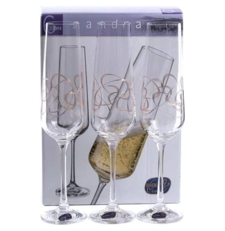 CRYSTALEX BOHEMIA Сандра Q9203/40728/200 Набор бокалов д/шампанского 200мл 6шт