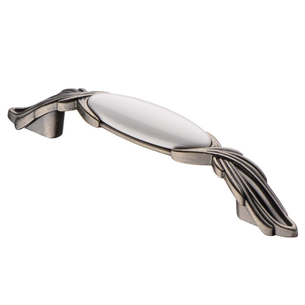 Ручка-скоба  SF17-11-96BAZ  с фарфором  черненый старин.цинк  96мм