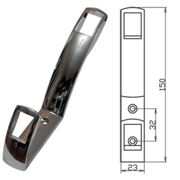 Крючок 2409 2-х рожковый, хром