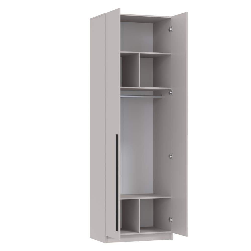 Шкаф д/одежды "Брандо" 67.10 2-х дв.(кашемир/ДВПО:белый/фас.:МДФ с ПВХ кашемир) h2500