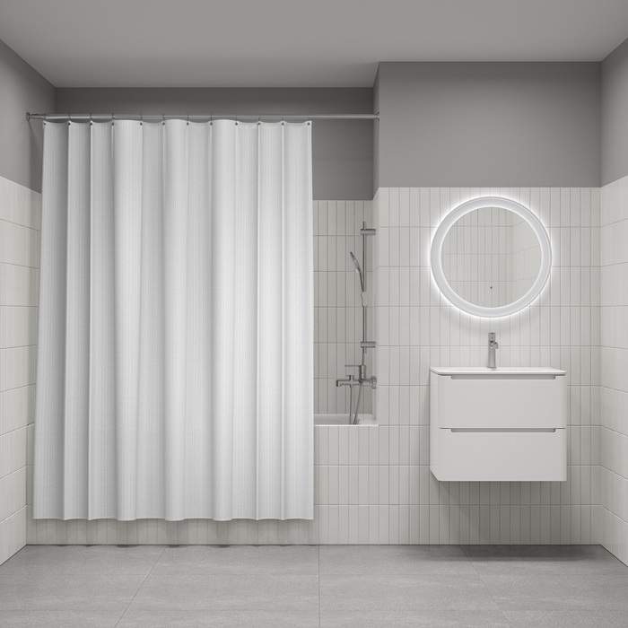 Штора д/ванной IDDIS 200*180см  полиэст. белый  DL01P18i11