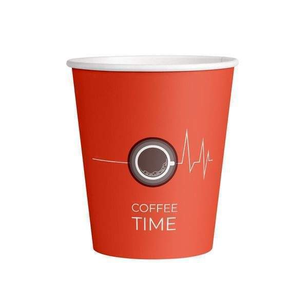 Стакан бумажный 250мл Coffe time 1/50шт (ИнтроПластик)