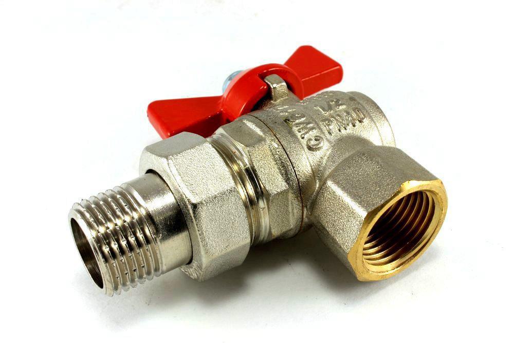 Кран шар. угл. со сгоном вн.-нар. баб. 1/2"  VT.228.N.04