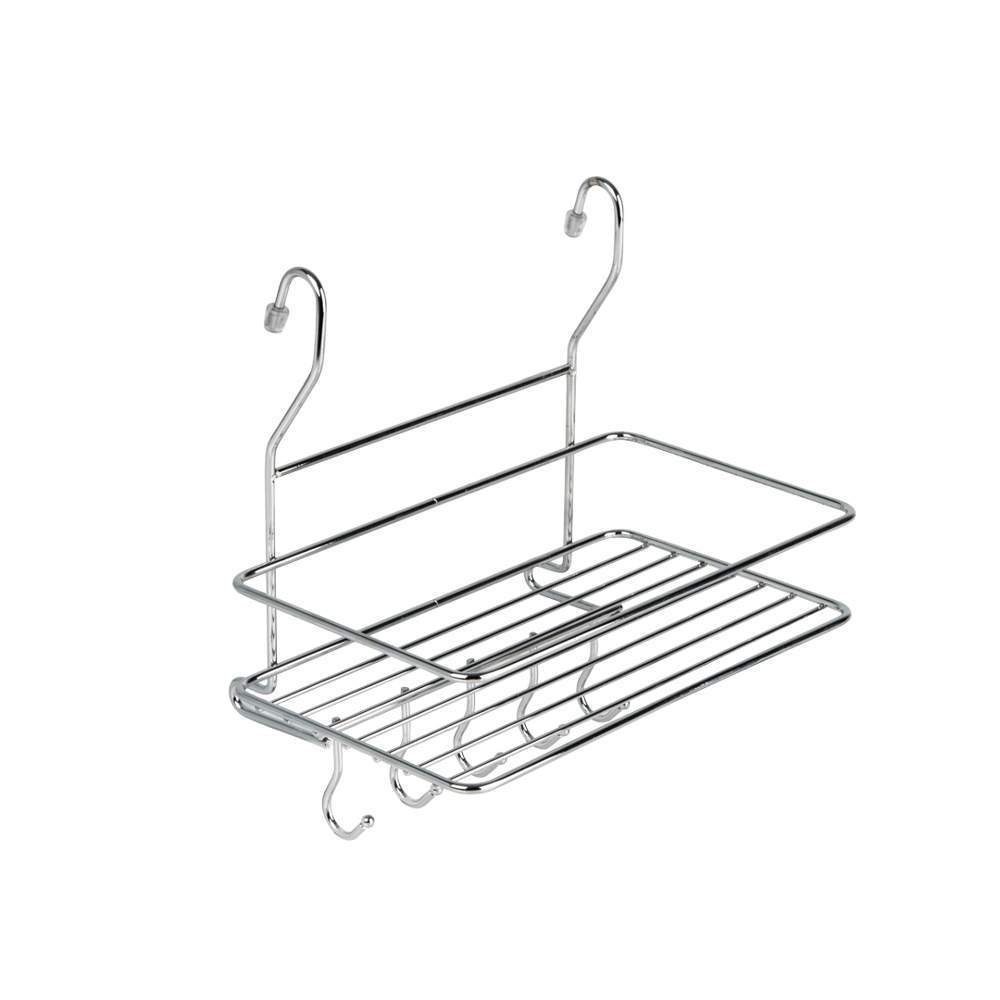 Полка  Хром  MX-403 на рейлинг большая с крючками