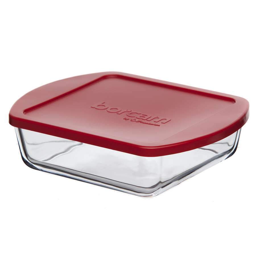 BORCAM Форма 59854К 1000мл прямоугольная с ручками и пластиковой крышкой 210х164х55мм 