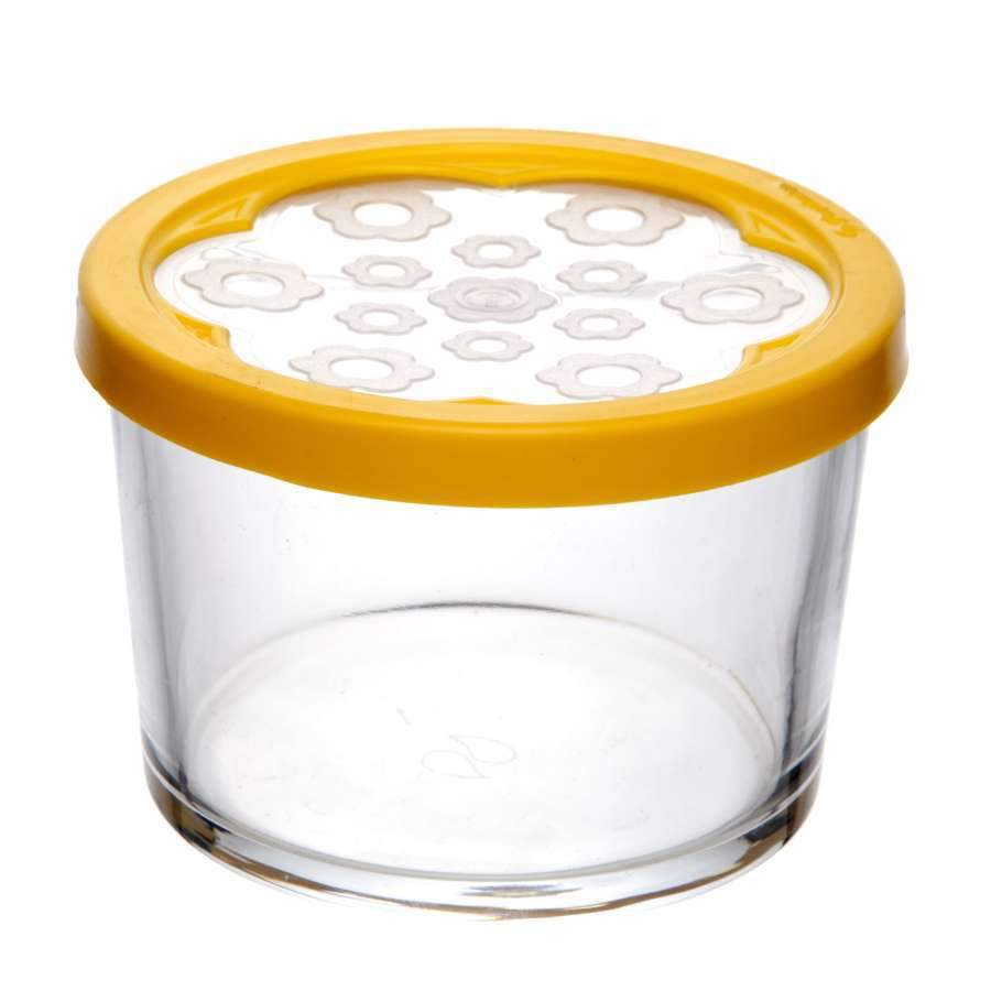 PASABAHCE Емкость 42230SLBY Бейзик д/продуктов 220мл с желтой крышкой
