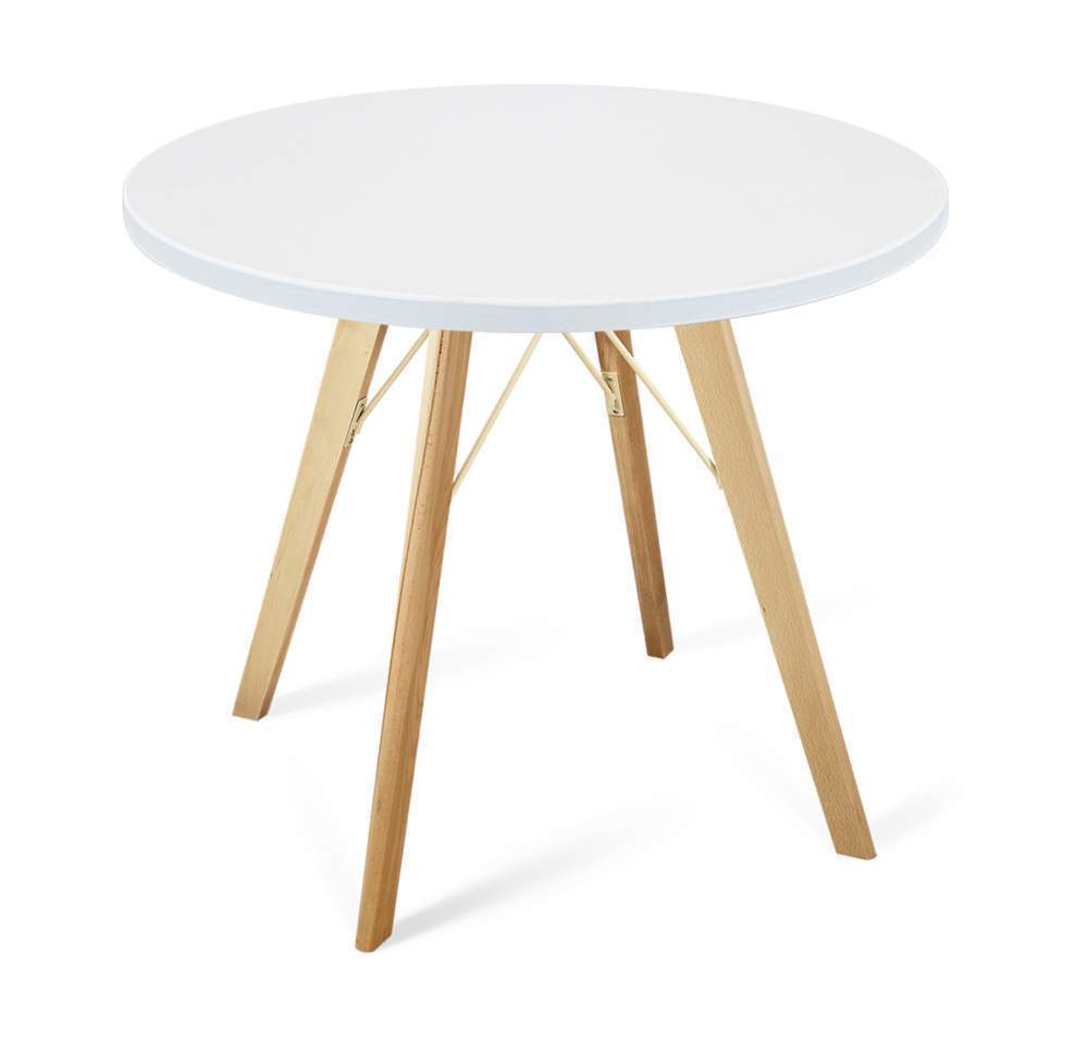 Стол Sheffilton SHT-TT 80 МДФ ТТ1 белоснеж.шагрень  каркас SHT-TU9 прозрачн.лак