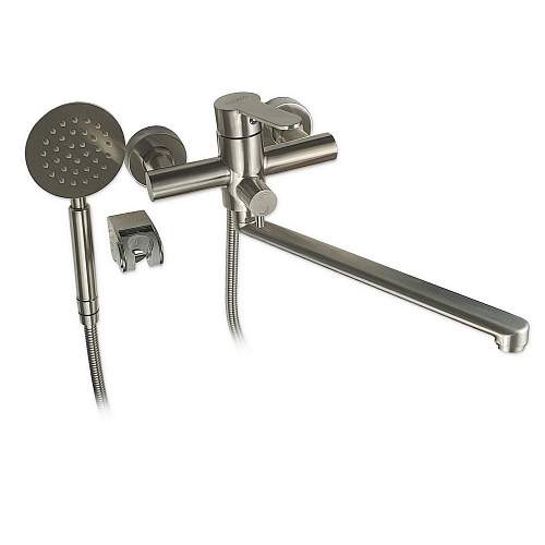 Смеситель Magnus  9229 в ванную,  длин. нос, шаров. с дивект., нерж.сталь 304