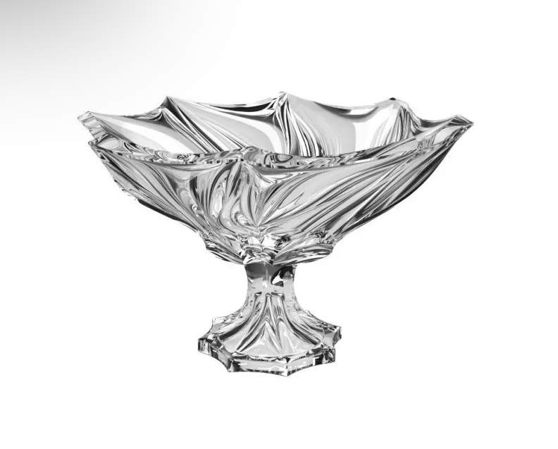 CRYSTAL BOHEMIA Салатник Bromelias овальный на ножках 35см 67025/025/65955/350 БПХ811