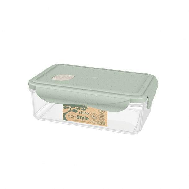 БЫТПЛАСТ Контейнер 433121436 Phibo Eco Style д/СВЧ 1100мл с клапаном 203x132x70мм зеленый флэк 