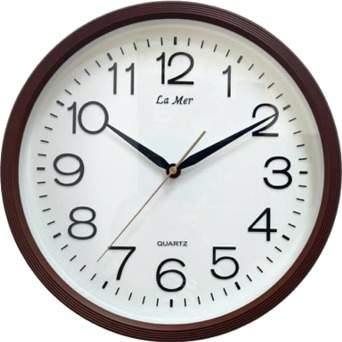 LA MER Часы GD218-3 коричневый 310x310x45мм плавный ход пластик