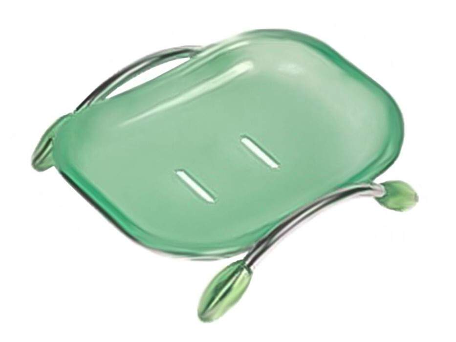 Мыльница пластик на метал.ножках РОТАТО  Р208-3 зеленая