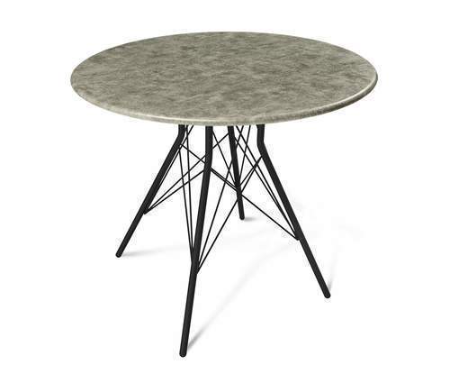 Стол Sheffilton SHT-TT 80 МДФ ТТ1 бетон светлый  каркас SHT-TU2-1 металл черный муар